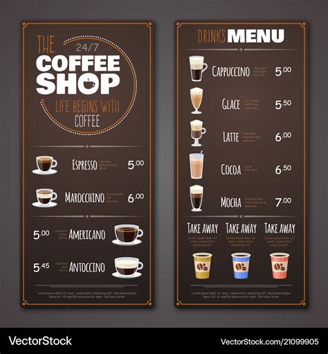 coffee shop menu.